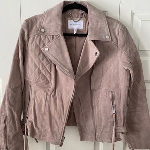 BCBGeneration Suede Moto Jacket Taupe